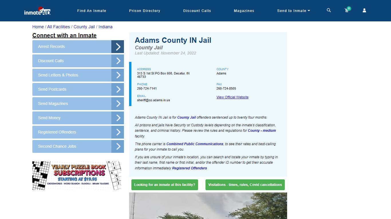Adams County IN Jail - Inmate Locator - Decatur, IN